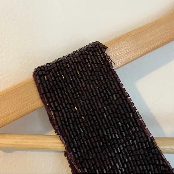 MATTY M. Royal Purple Beaded V-Neck Tank (XS) - Picture 5 of 7